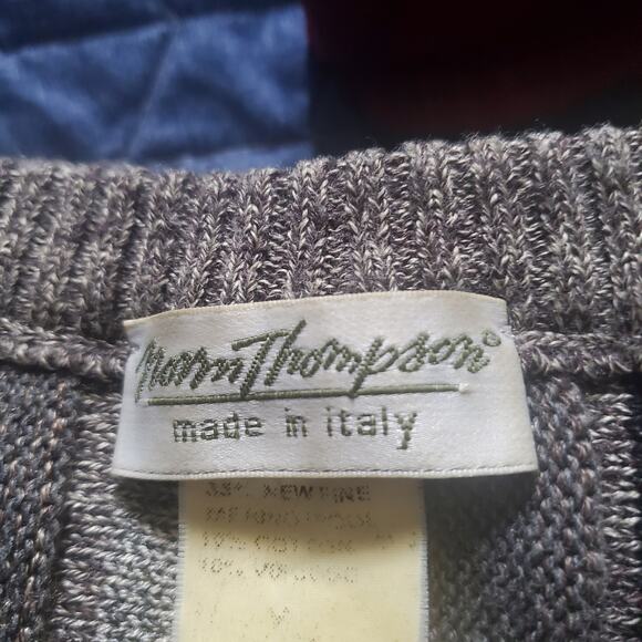 Vintage Norm Tompson Mens L Wavy Geometric 3D Biggie Cosby Muted Tans Sweater - Picture 5 of 9